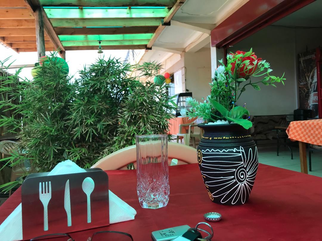 Restaurant terrace table